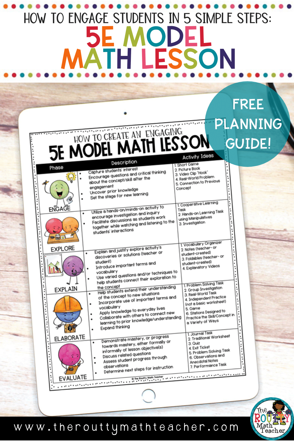 5E Model Math Lesson Plan The Routty Math Teacher