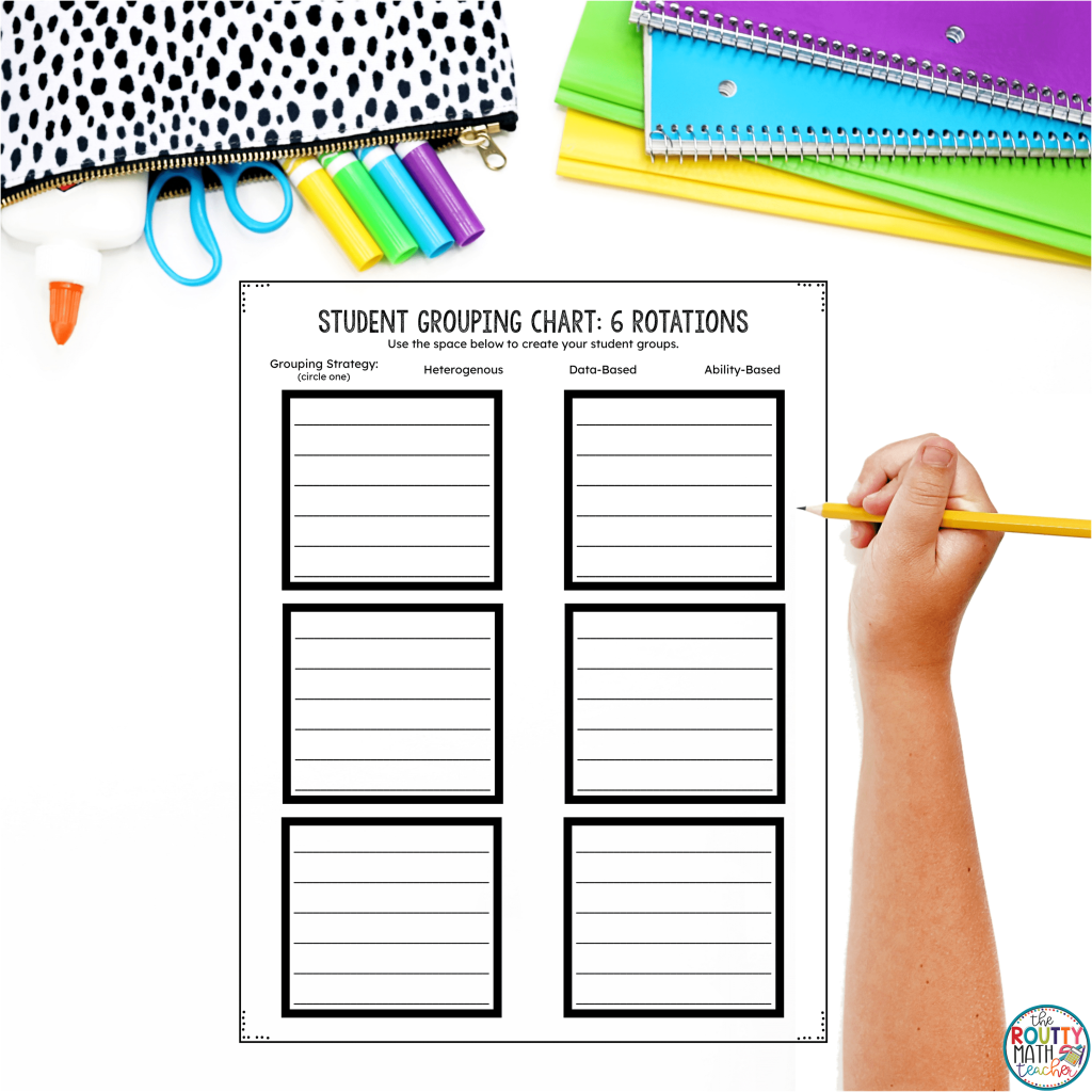 This is a flexible grouping planning sheet.